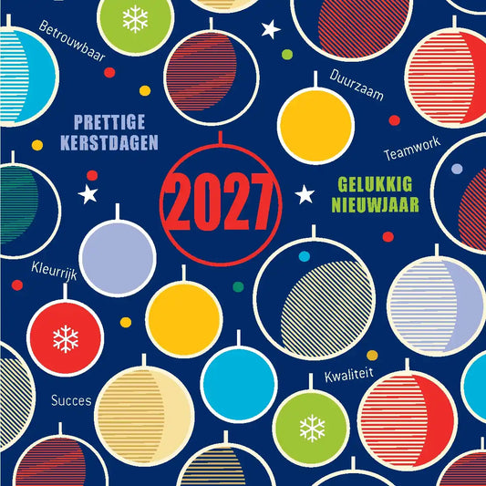 Zakelijk kerstkaarten 2027 schildersbedrijf kleurrijk