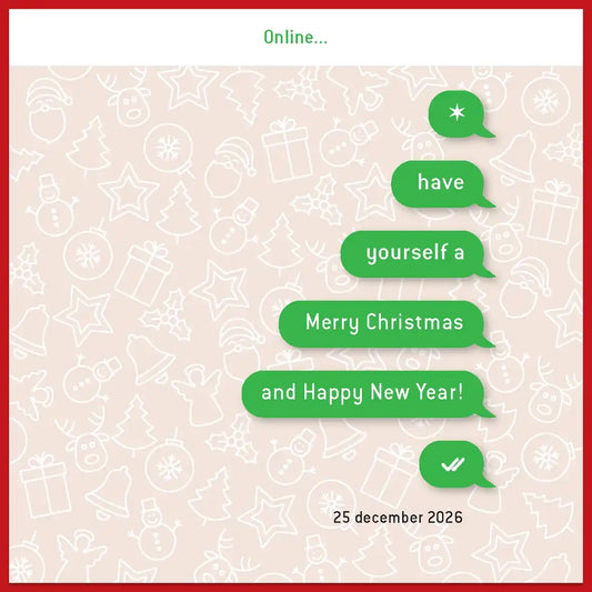 Kerstkaart 2027 whatsapp bericht grappig
