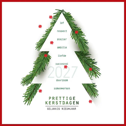 Luxe kerstkaarten 2027 kerst takjes zakelijk