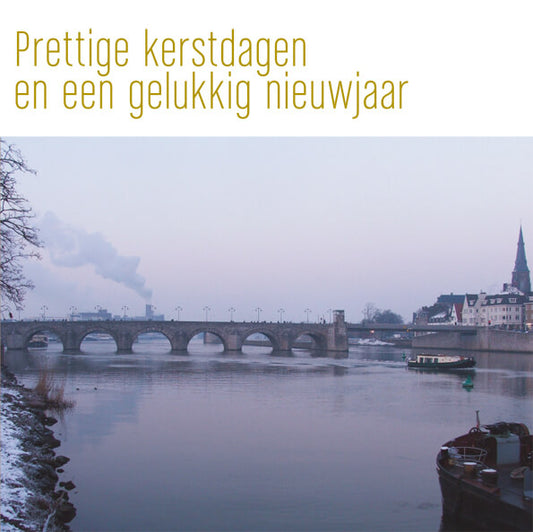 Kerstkaart Maastricht, Maas in de winter