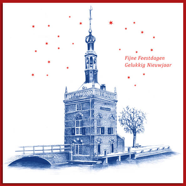 Kerstkaart van Accijnstoren van Alkmaar