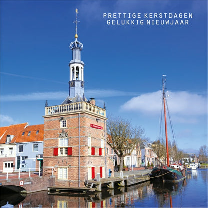 kerstkaart Alkmaar Accijnstoren in winter