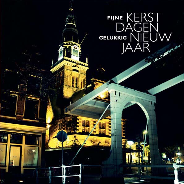 Kerstkaart Alkmaar Waag en Schapenbrug