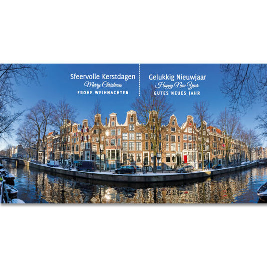 Kerstkaart Amsterdam Nederlands Engels en Duits