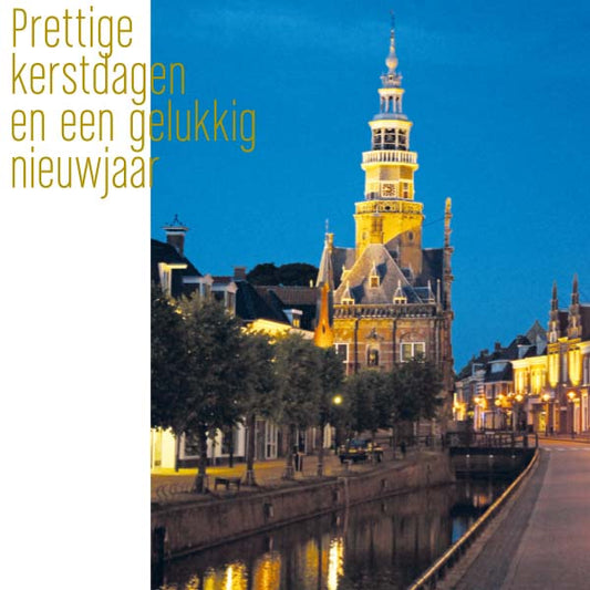Kerstkaart van Bolsward tijdens de donkere dagen