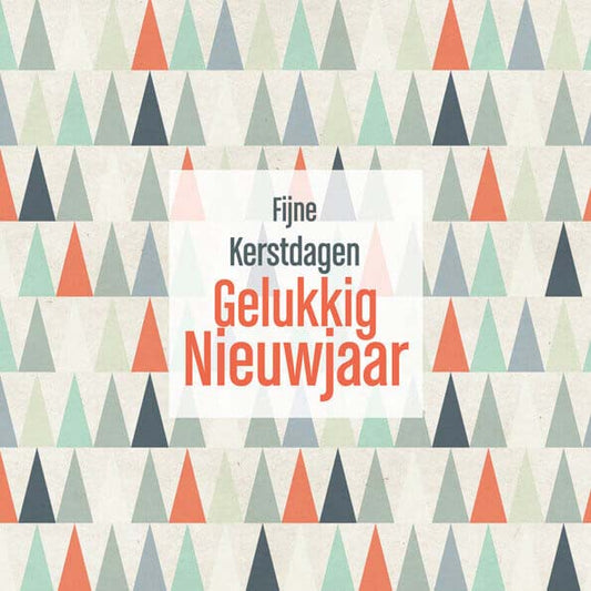 kerstkaart met kerstbomen, duurzaam