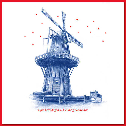 Kerstkaart van Haarlem, Molen de Adriaan