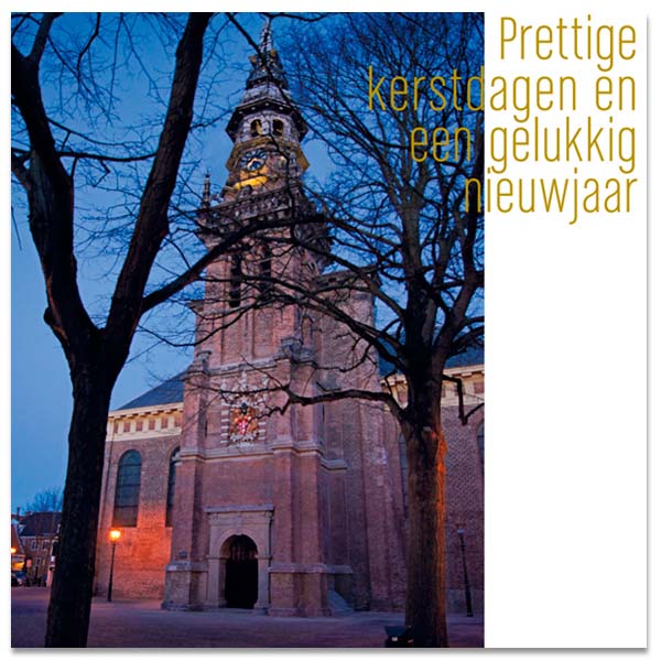 Haarlemse kerstkaart met Nieuwe Kerk