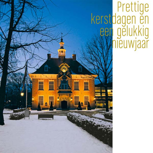 Heemsteedse kerstkaart foto raadhuis in winter
