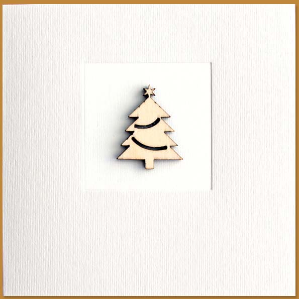 Kerstkaart kerstboom van hout