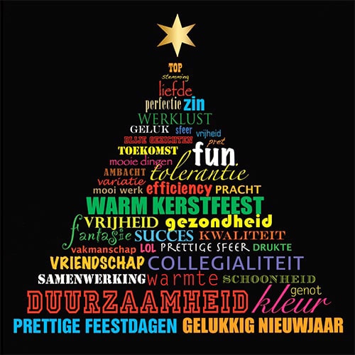 Kerstkaart kleurrijke inspirerende kerstwensen