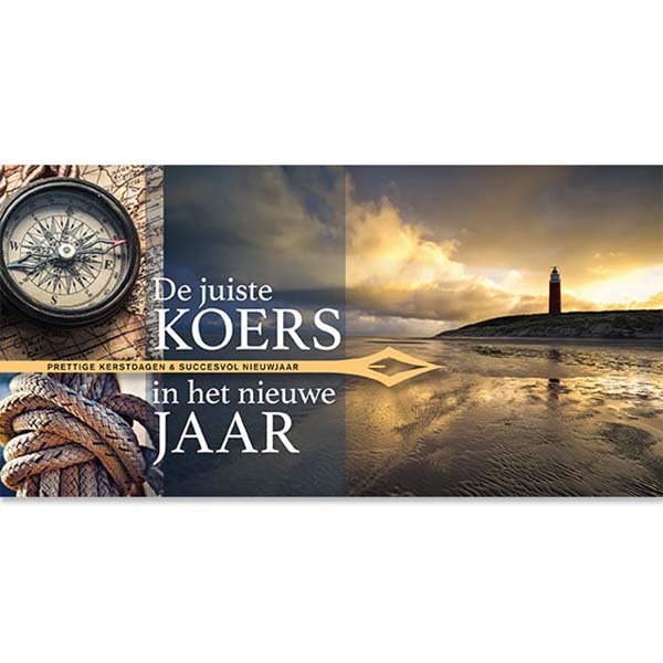 Kerstkaarten voor maritiem bedrijf, de juiste koers.