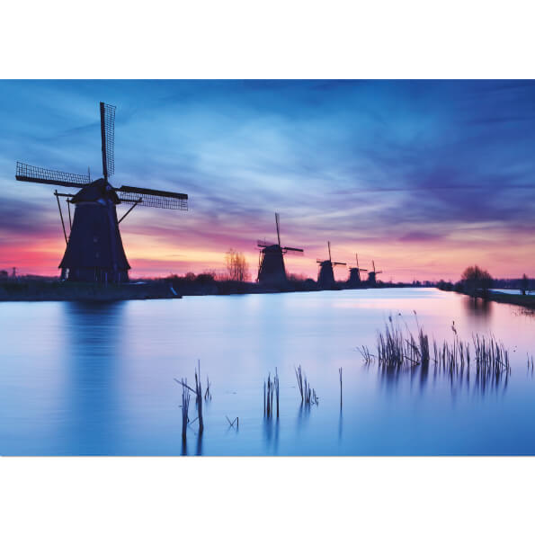 Kerstkaart Molens Kinderdijk, A5 formaat