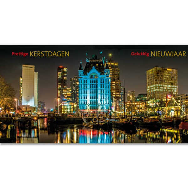 kerstkaart Rotterdam met mooie foto van Oude Haven