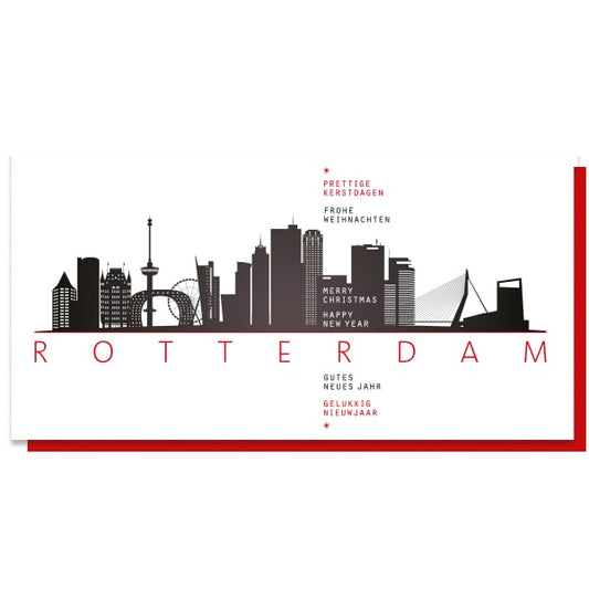 Kerstkaart Rotterdam skyline 