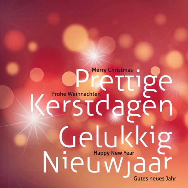 Kerstkaarten sfeervolle kerstlichtjes in rood en oranje