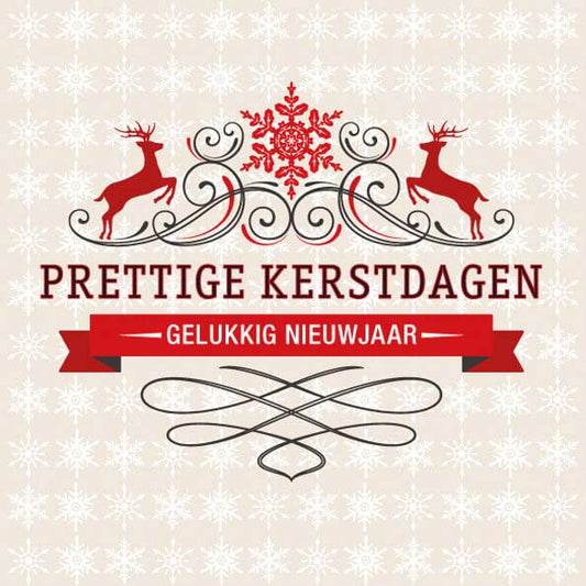 Kerstkaart klassiek met herten