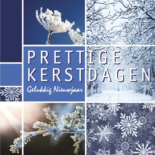 Kerstkaart met mooie sfeervolle winterbeelden in blauw