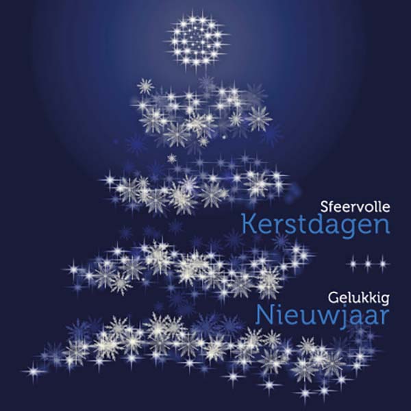 Zakelijke kerstkaart in sfeervol blauw