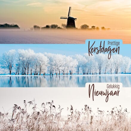 kerstkaart winterlandschap Nederland