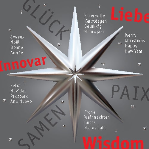 Kerstkaart Grote ster, Technisch bedrijf en bouwbedrijf