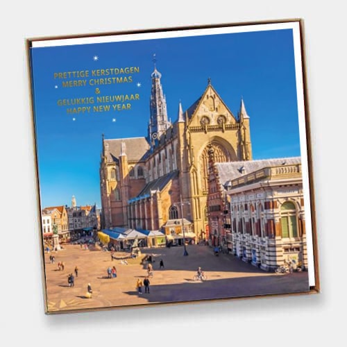 Kerstkaarten Haarlem in de zon, set van 6 ex, 2 soorten