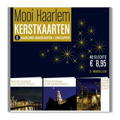 kerstverpakking met 6 sfeervolle Haarlemse kerstkaarten en enveloppen