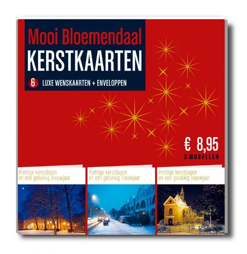 Set Kerstkaarten Bloemendaal, 6 kaarten + env