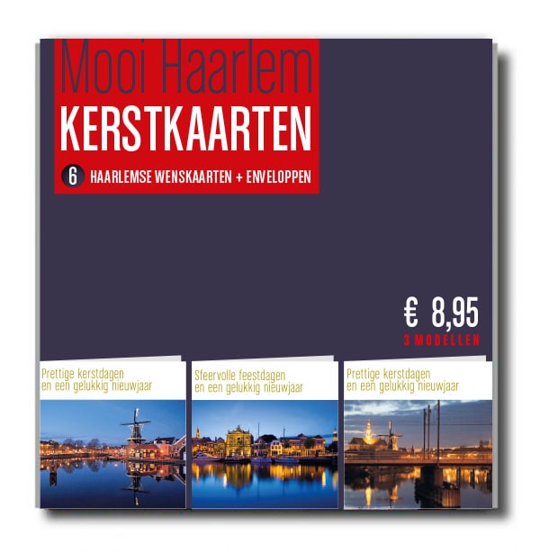 Kerstkaarten Haarlem, set van 6 kerstkaarten met envelop, spaarne
