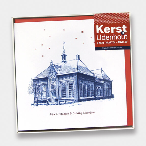 Set kerstkaarten Udenhout, 6 ex met envelop