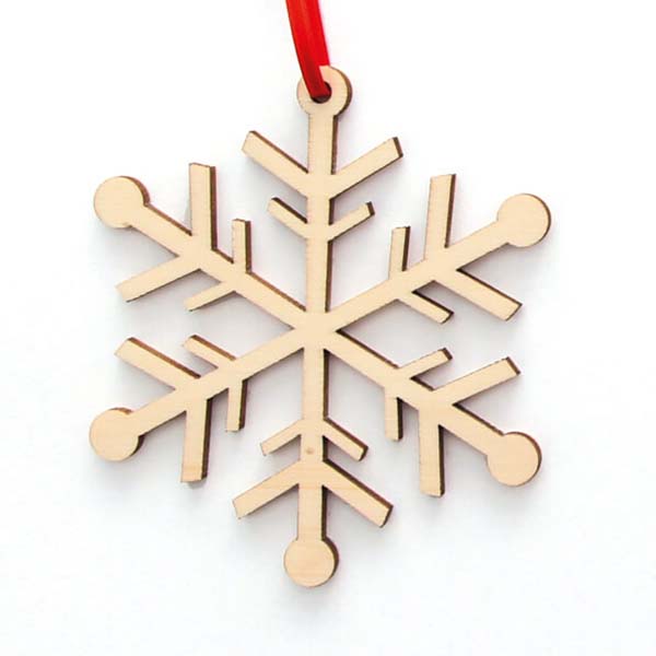 Kerstversiering Hout sneeuwvlokje