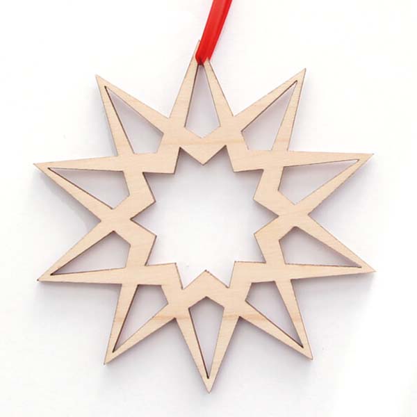 Kerstversiering van hout, kerstster