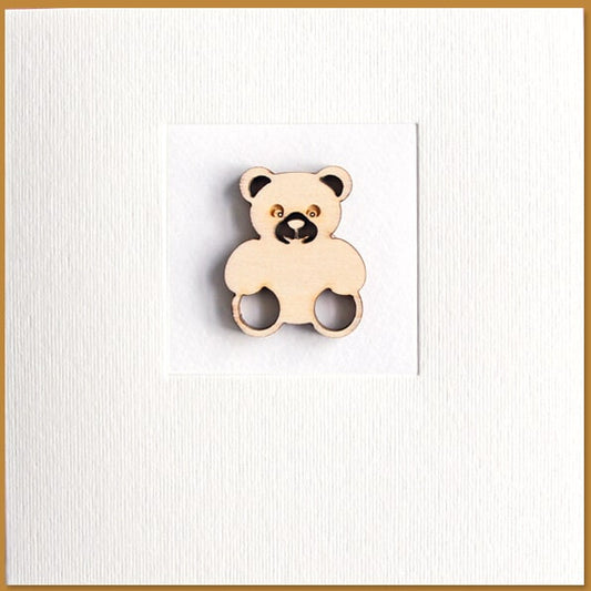 Kinderkaart met lief klein beertje hout