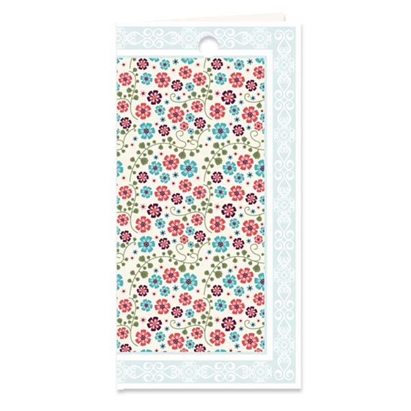 Kleine kadokaartjes bloemetjes mint groen, set van 3 