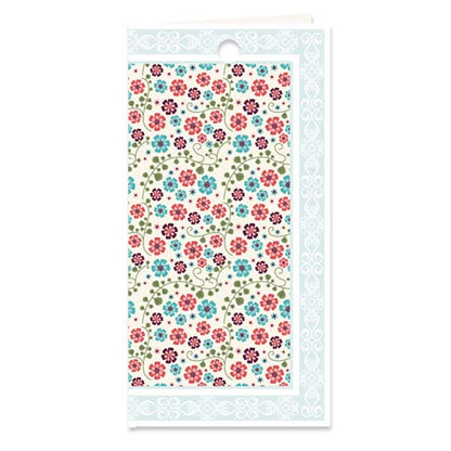 Kleine kadokaartjes bloemetjes mint groen, set van 3 