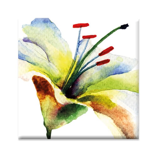 Magneet lelie bloem, vierkant