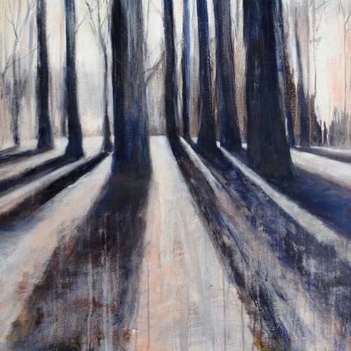 condoleance kaart schaduw in bos, kunst
