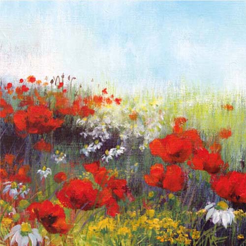 Kunstkaart bloemen Klaprozen