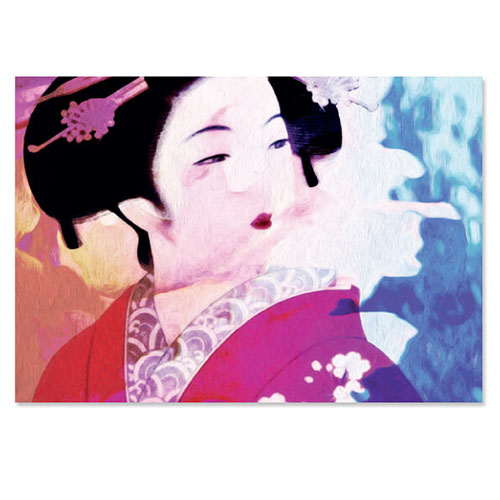 Kunstkaart Japanse Geisha, A5 formaat