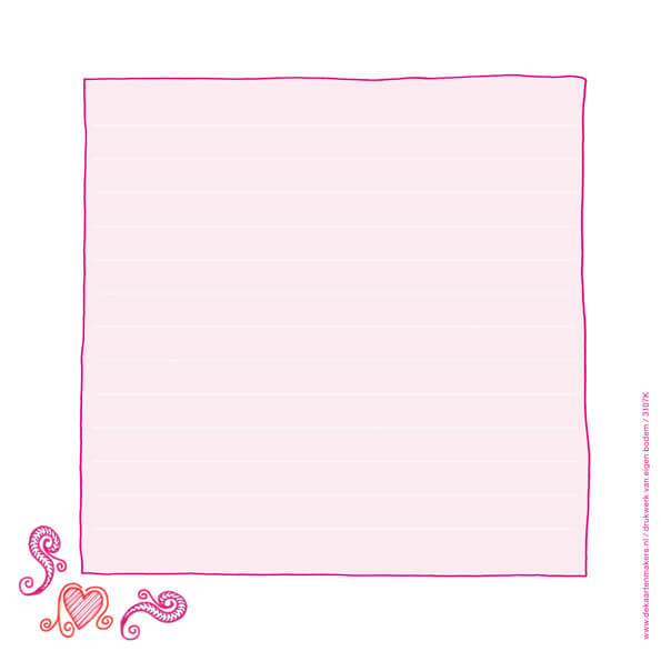 Achterkant ansichtkaart 'Love'