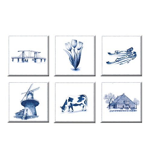 Magneetjes Holland Delfts blauw, platteland 