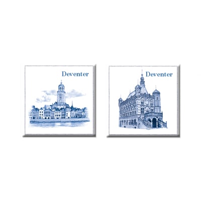 Magneetjes Deventer, set van 2