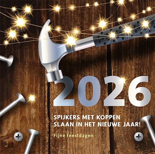 Nieuwjaarskaarten 2025 Bouwen en timmeren.
Kerstkaarten 2025 met gereedschap