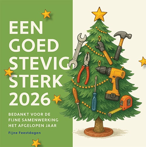 Nieuwjaarskaart 2026 Bouw aannemer, dank voor fijne samenwerking