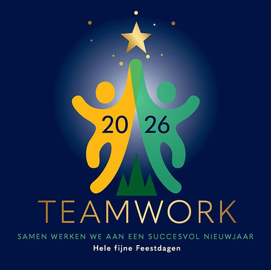 Nieuwjaarskaart 2026 samen sterk door teamwork