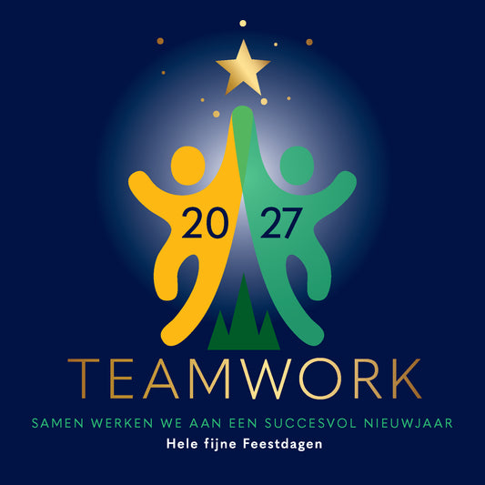 Nieuwjaarskaart 2027 samen sterk door teamwork
