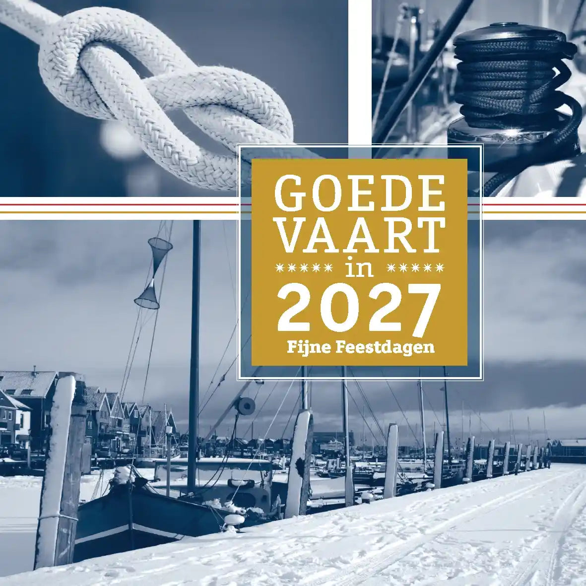 Kerstkaarten 2027 Maritiem Scheepvaart, schepen in haven