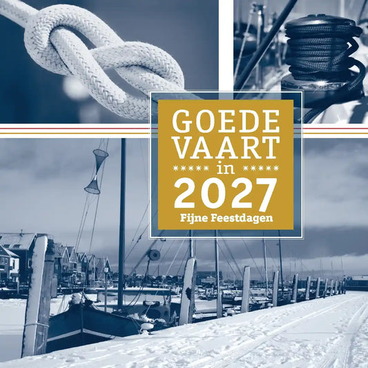 Kerstkaarten 2027 Maritiem Scheepvaart, schepen in haven