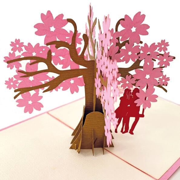 Pop up valentijskaart bloesem