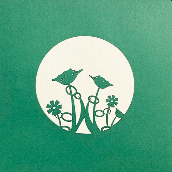 pop up felicitatiekaarten bloemen, groen